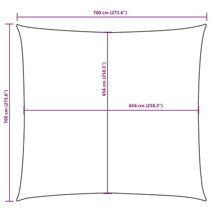 Parasole a Vela in Tela Oxford Quadrata 7x7 m Arancione