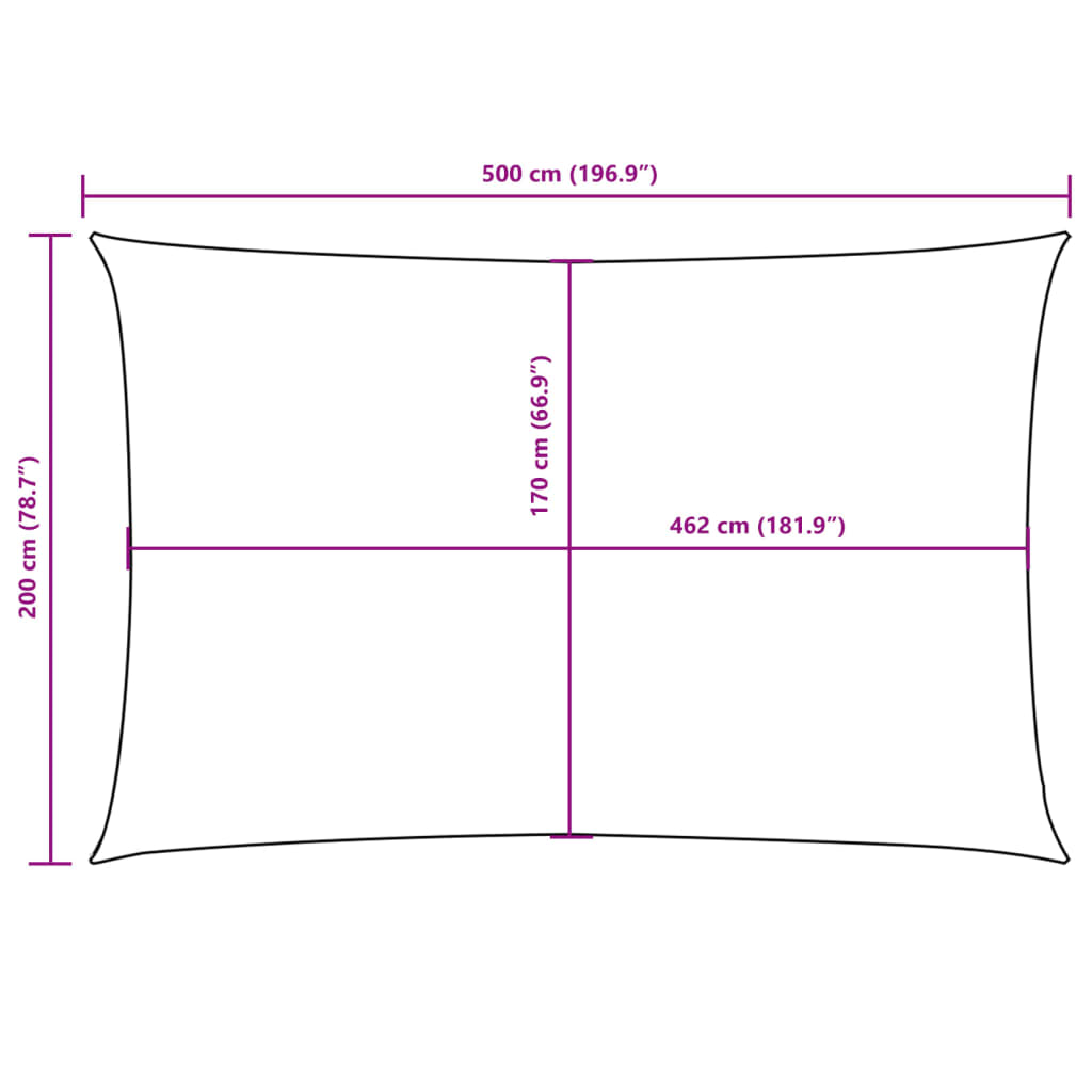 Parasole a Vela Oxford Rettangolare 2x5 m Arancione | homemem39