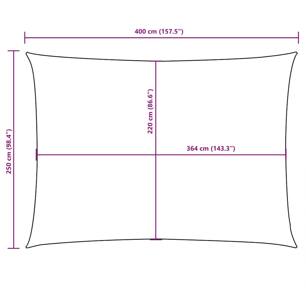 Parasole a Vela Oxford Rettangolare 2,5x4 m Arancione