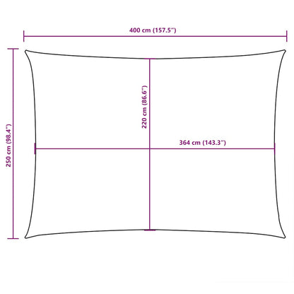 Parasole a Vela Oxford Rettangolare 2,5x4 m Arancione