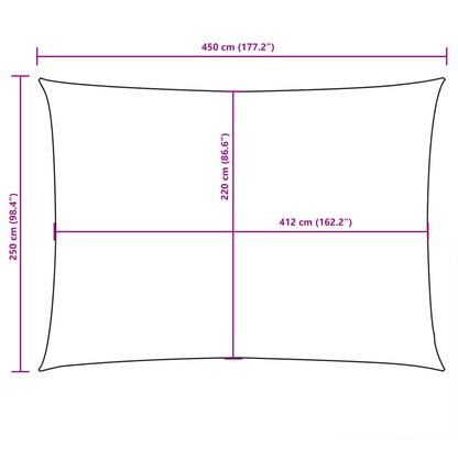 Parasole a Vela Oxford Rettangolare 2,5x4,5 m Arancione