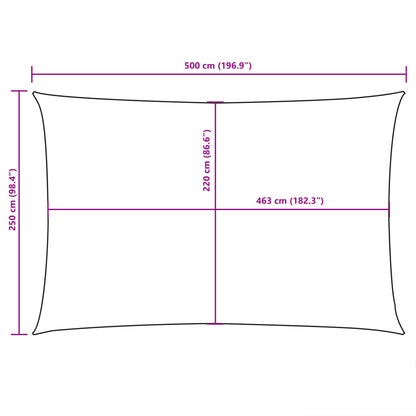 Parasole a Vela Oxford Rettangolare 2,5x5 m Arancione