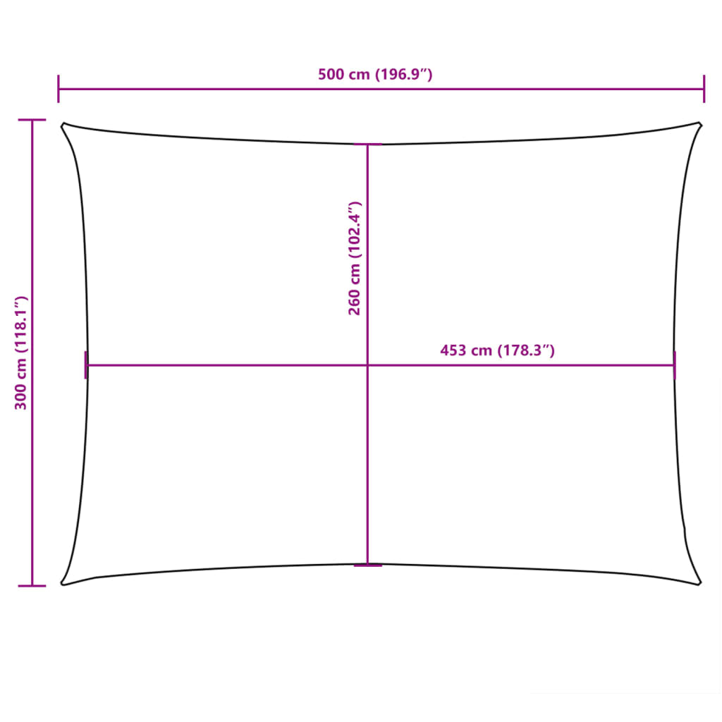 Parasole a Vela Oxford Rettangolare 3x5 m Arancione | homemem39