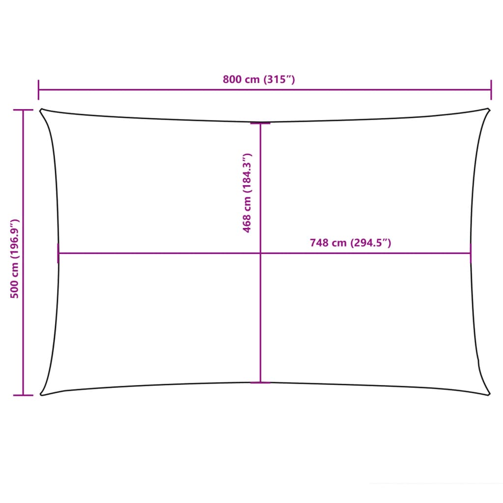 Parasole a Vela Oxford Rettangolare 5x8 m Arancione | homemem39