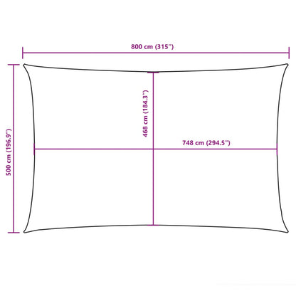 Parasole a Vela Oxford Rettangolare 5x8 m Arancione