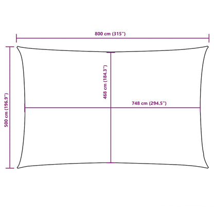 Parasole a Vela Oxford Rettangolare 5x8 m Arancione