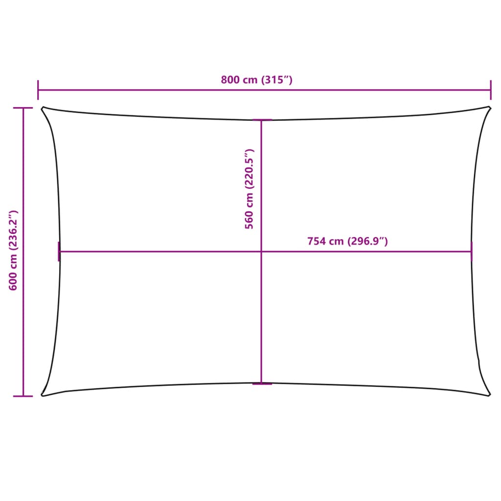 Parasole a Vela Oxford Rettangolare 6x8 m Arancione | homemem39