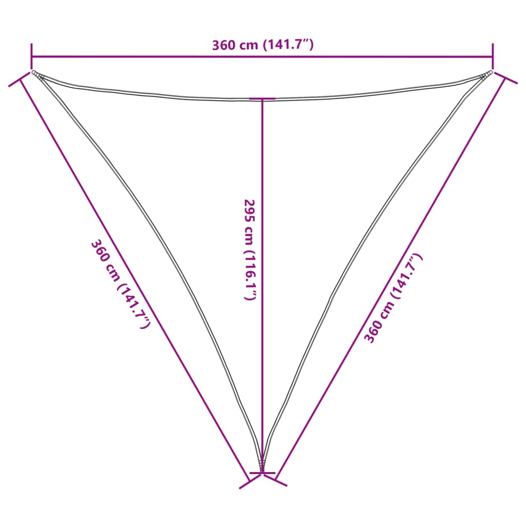 Parasole a Vela Oxford Triangolare 3,6x3,6x3,6 m Arancione | homemem39