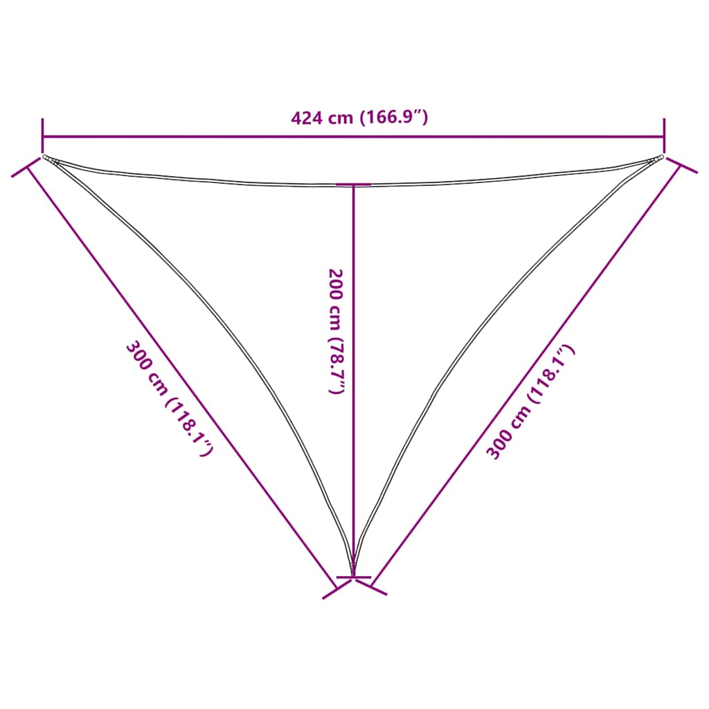 Parasole a Vela Tessuto Oxford Triangolare 3x3x4,24m Arancione