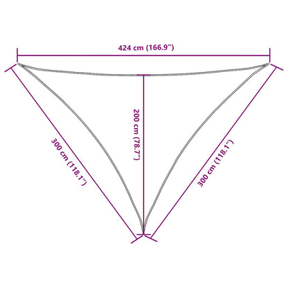 Parasole a Vela Tessuto Oxford Triangolare 3x3x4,24m Arancione
