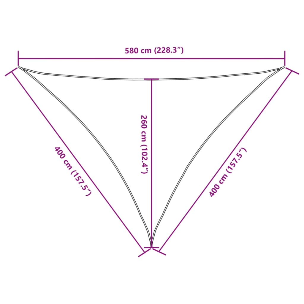 Parasole a Vela Oxford Triangolare 4x4x5,8 m Arancione