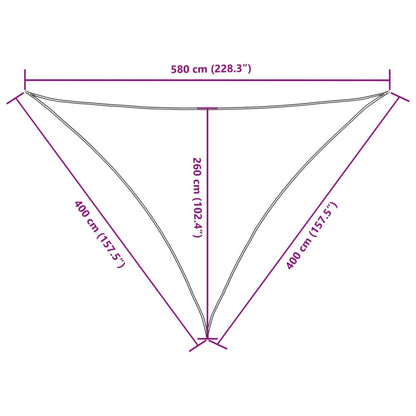Parasole a Vela Oxford Triangolare 4x4x5,8 m Arancione