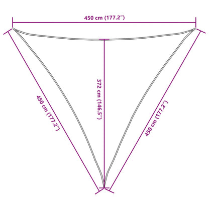 Parasole a Vela Oxford Triangolare 4,5x4,5x4,5 m Arancione | homemem39