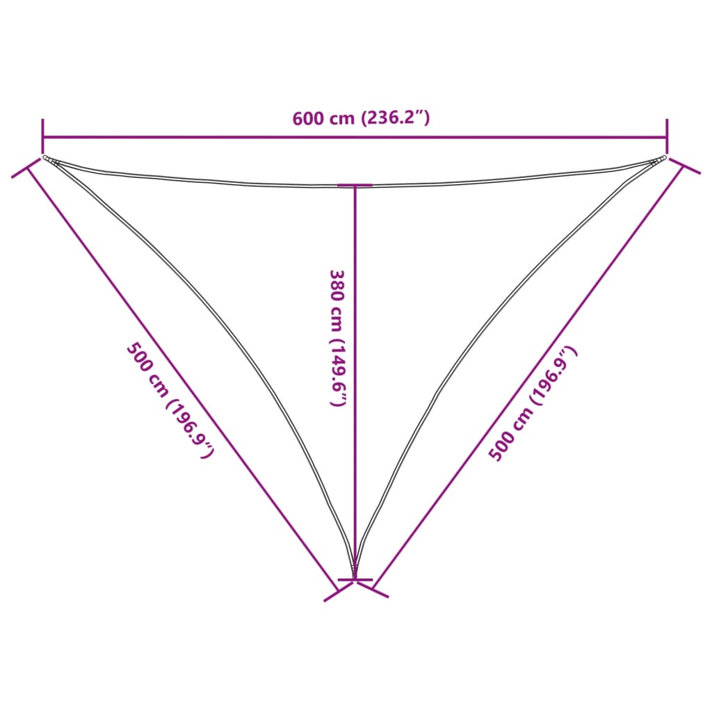 Parasole a Vela Oxford Triangolare 5x5x6 m Arancione | homemem39