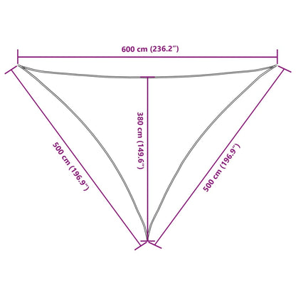 Parasole a Vela Oxford Triangolare 5x5x6 m Arancione