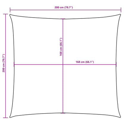 Vela Parasole in Tela Oxford Quadrata 2x2 m Nera