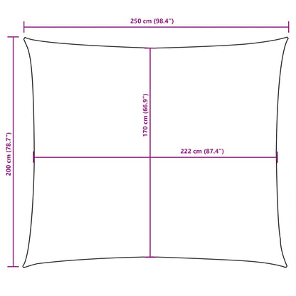 Parasole a Vela Oxford Rettangolare 2x2,5 m Nero | homemem39