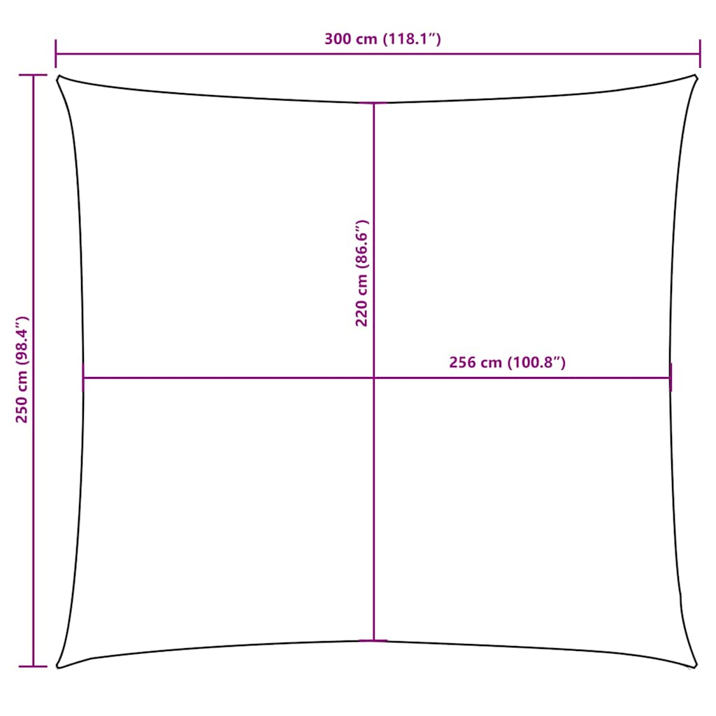 Parasole a Vela Oxford Rettangolare 2,5x3 m Nero