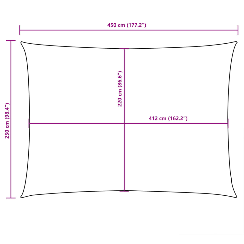 Parasole a Vela Oxford Rettangolare 2,5x4,5 m Arancione | homemem39