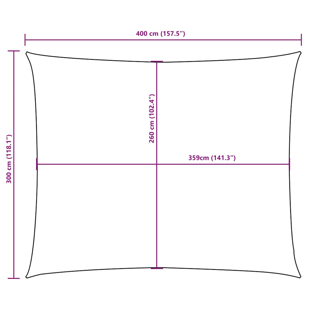 Parasole a Vela Oxford Rettangolare 3x4 m Nero