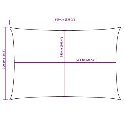 Parasole a Vela Oxford Rettangolare 3x6 m Nero