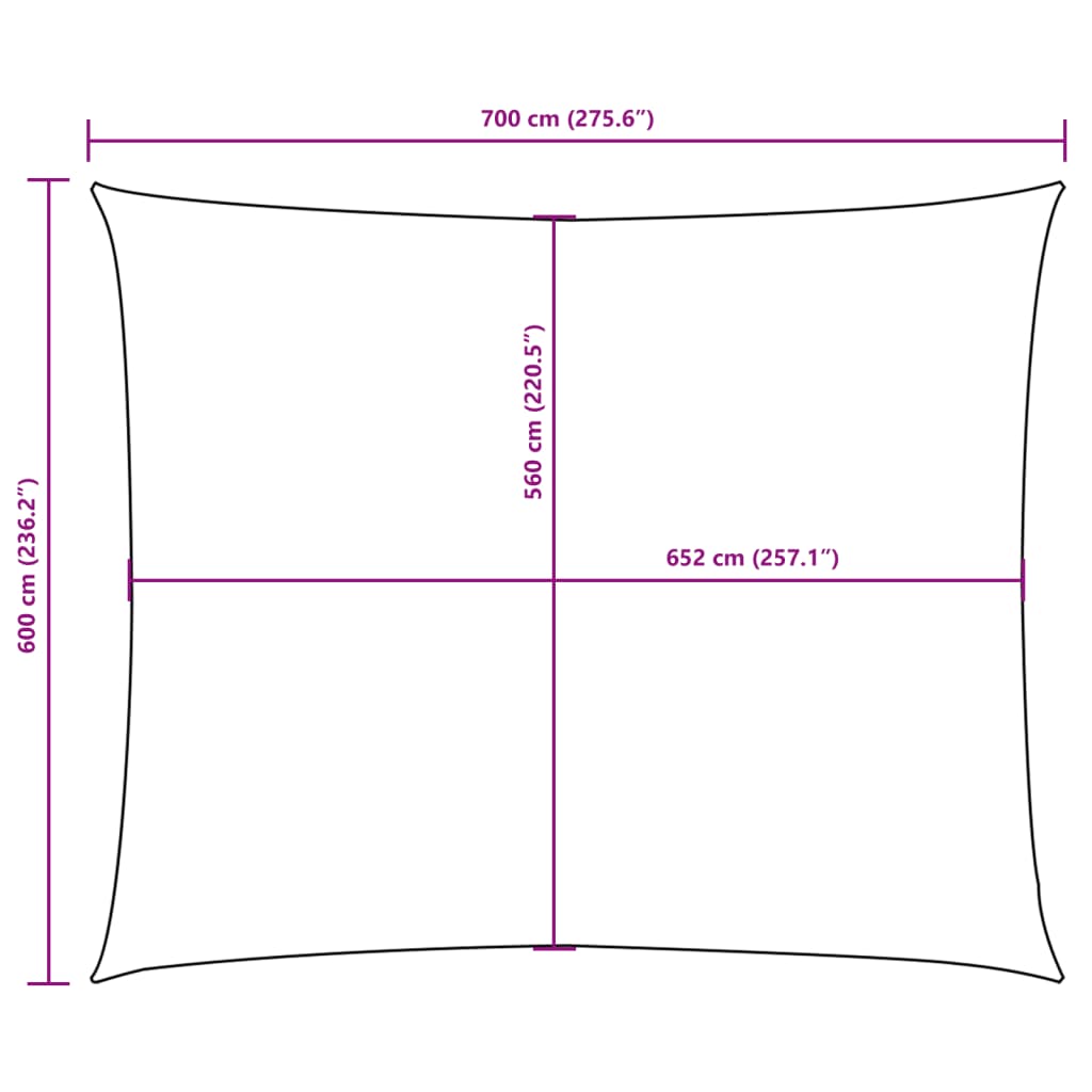 Parasole a Vela Oxford Rettangolare 6x7 m Nero | homemem39
