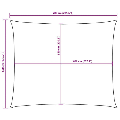 Parasole a Vela Oxford Rettangolare 6x7 m Nero