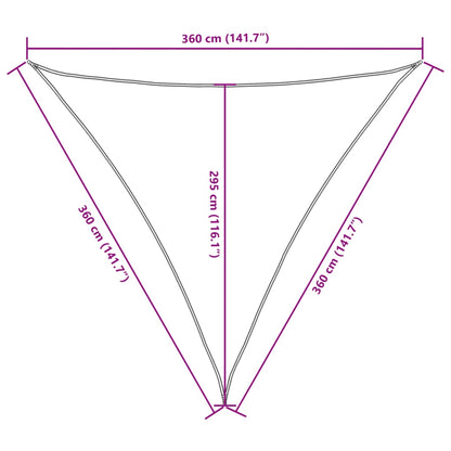 Parasole a Vela Oxford Triangolare 3,6x3,6x3,6 m Nero