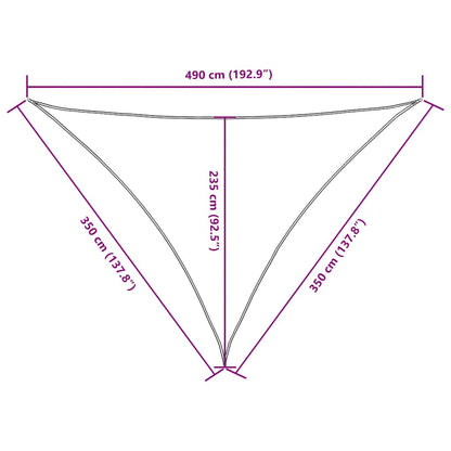 Parasole a Vela Oxford Triangolare 3,5x3,5x4,9 m Nero