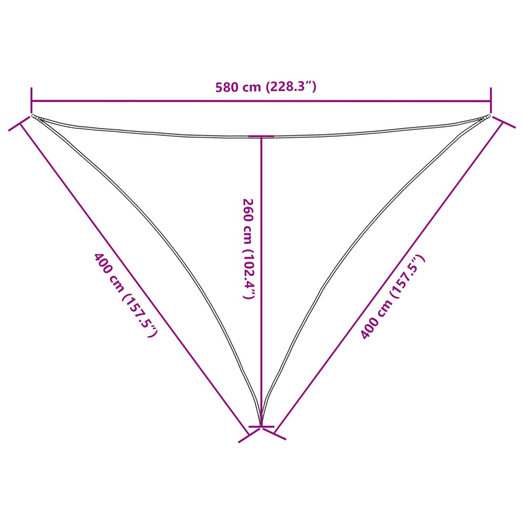 Parasole a Vela Oxford Triangolare 4x4x5,8 m Nero