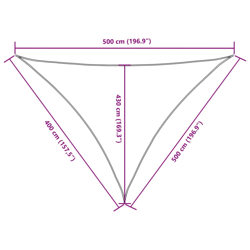 Parasole a Vela Oxford Triangolare 4x5x5 m Nero