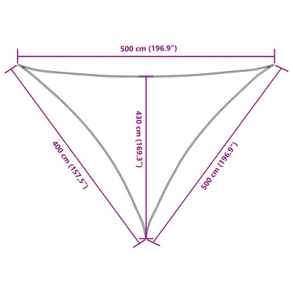Parasole a Vela Oxford Triangolare 4x5x5 m Nero