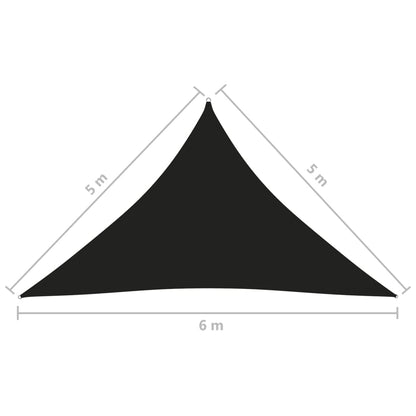 Parasole a Vela Oxford Triangolare 5x5x6 m Nero