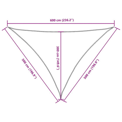 Parasole a Vela Oxford Triangolare 5x5x6 m Nero