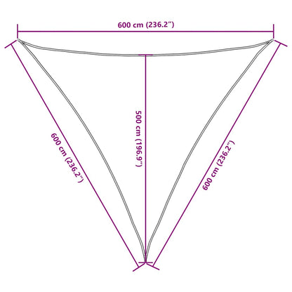 Parasole a Vela in Tessuto Oxford Triangolare 6x6x6 m Nero