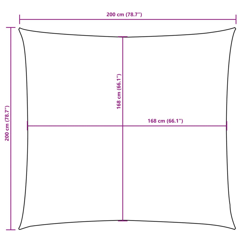 Square Oxford Canvas Sunshade Sail 2x2 m Brown