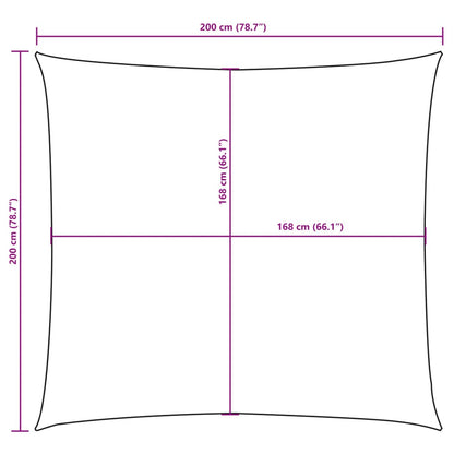 Square Oxford Canvas Sunshade Sail 2x2 m Brown