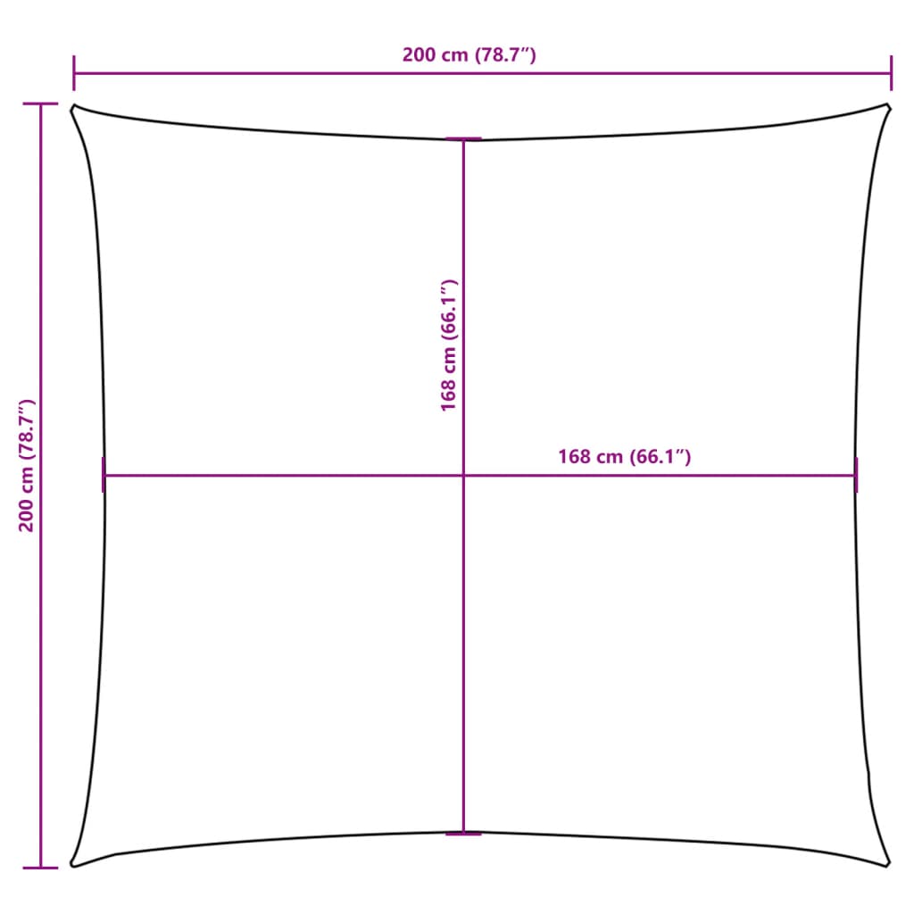 Vela Parasole in Tela Oxford Quadrata 2x2 m Marrone - homemem39
