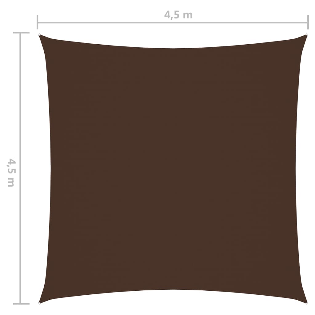 Square Oxford Canvas Sail Shade 4.5x4.5 m Brown