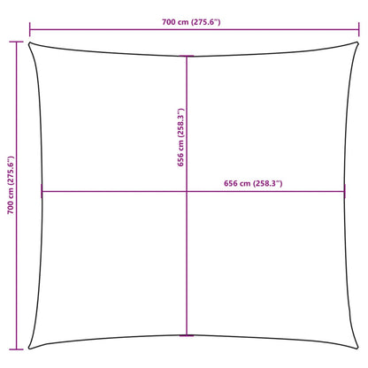 Parasole a Vela in Tela Oxford Quadrata 7x7 m Marrone | homemem39