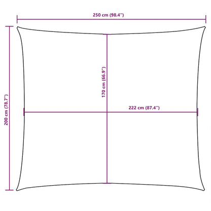 Parasole a Vela in Tessuto Oxford Rettangolare 2x2,5 m Marrone