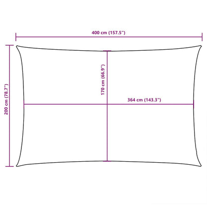 Parasole a Vela in Tessuto Oxford Rettangolare 2x4 m Marrone