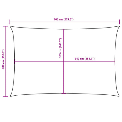 Parasole a Vela Oxford Rettangolare 4x7 m Marrone | homemem39