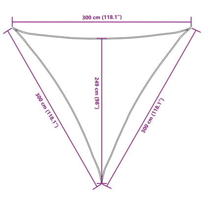 Parasole a Vela Oxford Triangolare 3x3x3 m Marrone