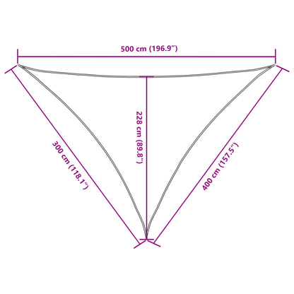 Parasole a Vela Oxford Triangolare 3x4x5 m Marrone | homemem39