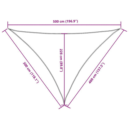 Parasole a Vela Oxford Triangolare 3x4x5 m Marrone