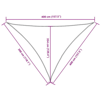 Parasole a Vela Oxford Triangolare 3x4x4 m Marrone
