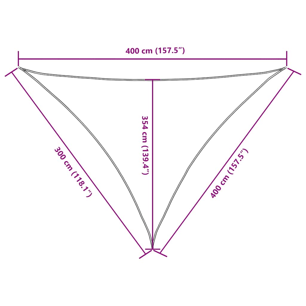 Parasole a Vela Oxford Triangolare 3x4x4 m Marrone