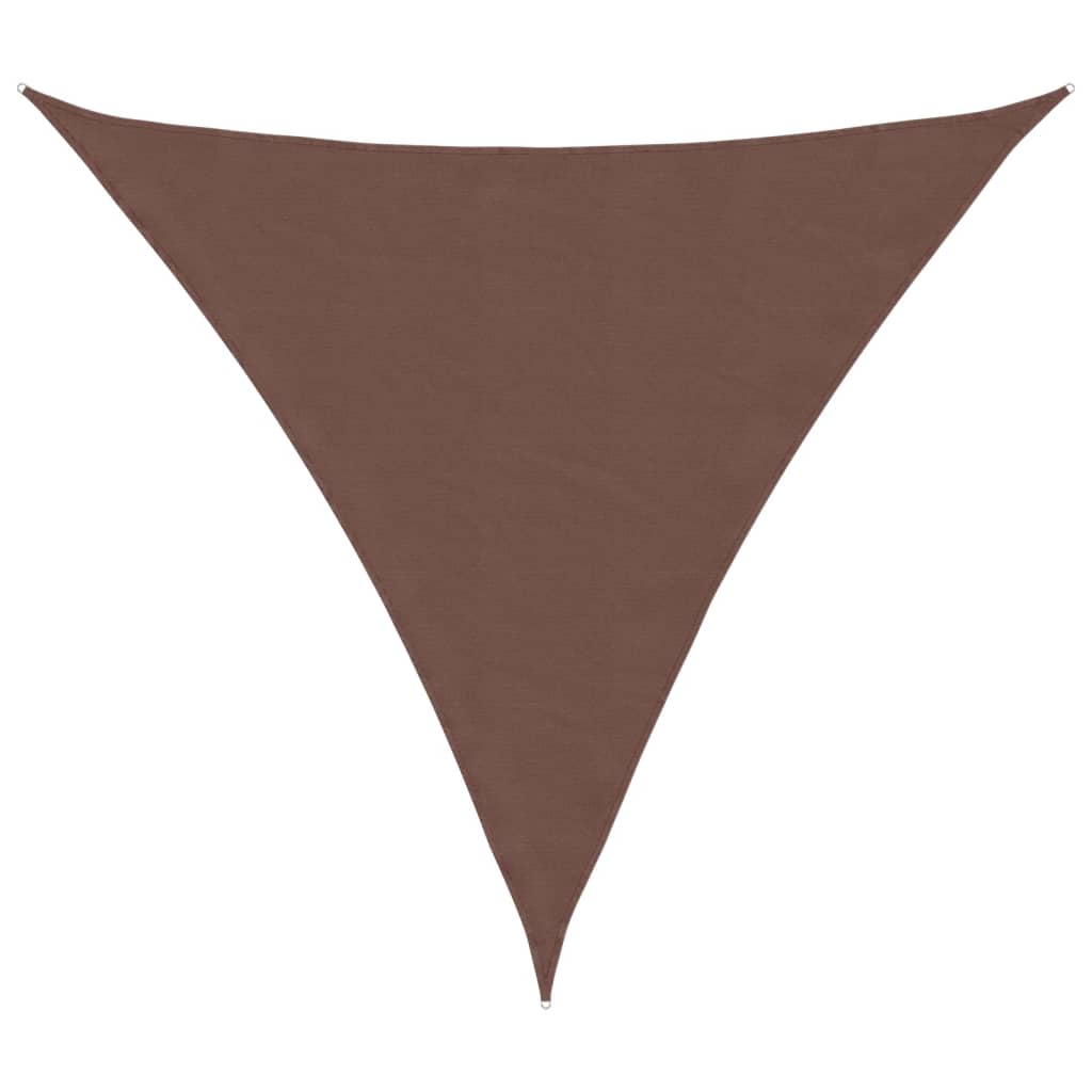 Parasole a Vela Oxford Triangolare 4,5x4,5x4,5 m Marrone