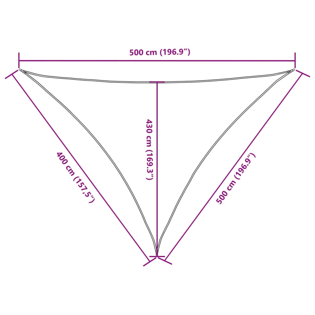 Oxford Triangular Parasol Sail 4x5x5 m Brown